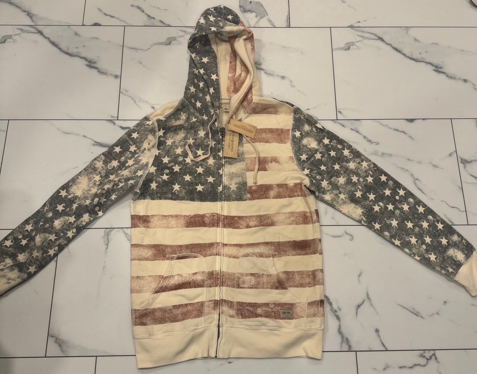 Rare Denim & Supply Ralph Lauren USA Flag Zip Up Jacket On Chief Keef NWT