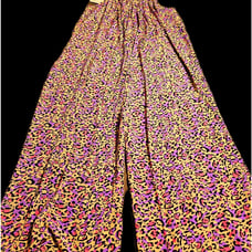 KARMA Hwy Silky Relaxed Palazzo Jumper Purple Leopard NWT OS