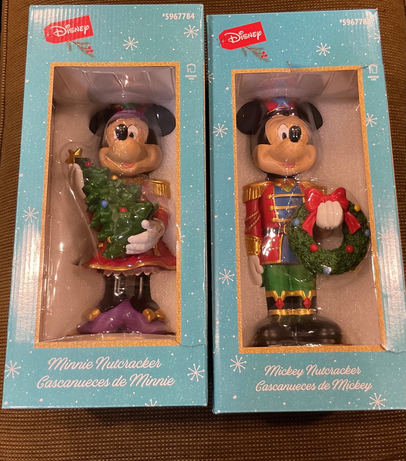 Disney Mickey and Minnie Christmas Nutcracker 15" NIB Holiday Decor Wreath Tree