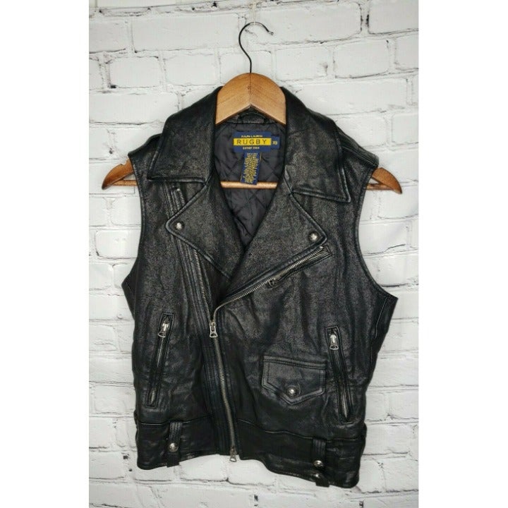 Ralph Lauren RUGBY LambskinMoto Vest XS