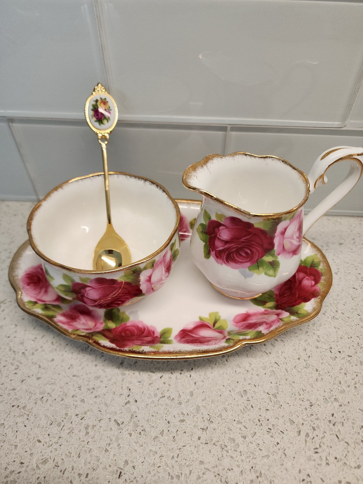Old English rose royal Albert tea set