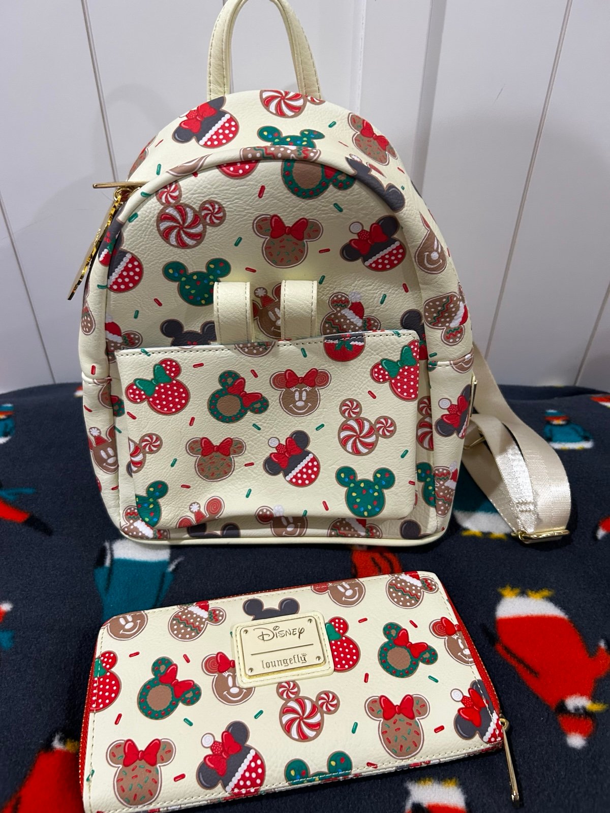 Loungefly Disney Christmas cookies backpack and wallet