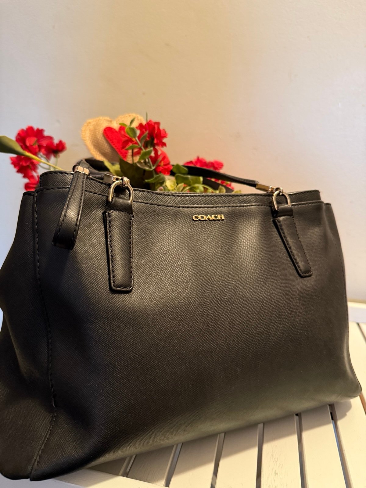 Coach Crossgrain Leather Christine Carryall Bag EUC 30128