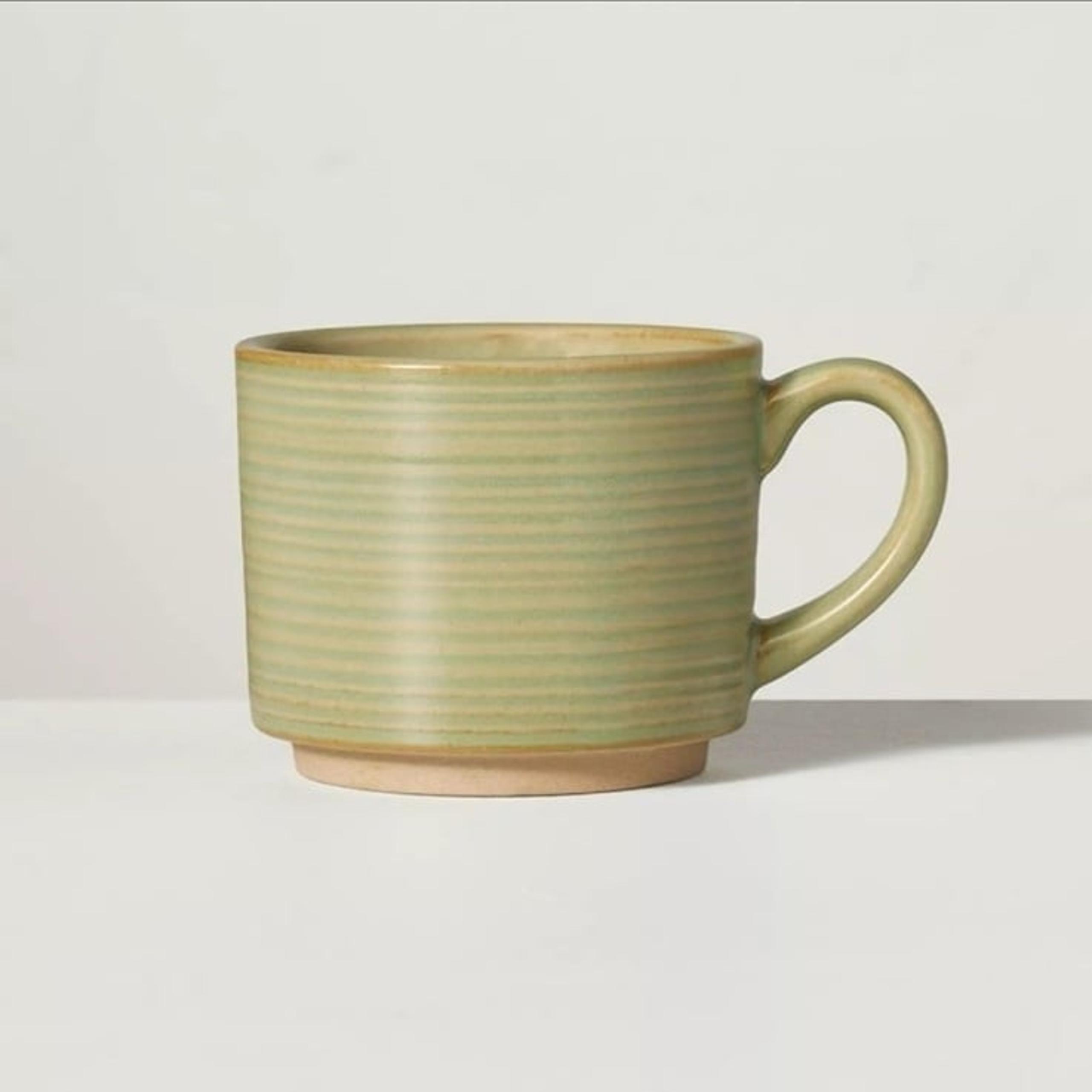 Hearth & Hand Magnolia 10oz Ribbed Stoneware Mug Green