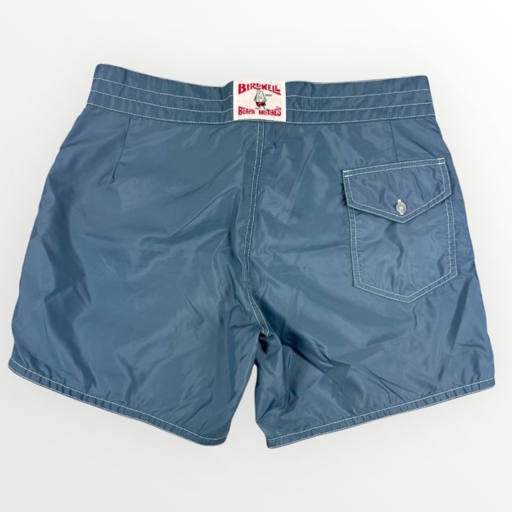 Vintage BIRDWELL BEACH BRITCHES Mens Blue Nylon Swim Shorts, made in USA Sz 36