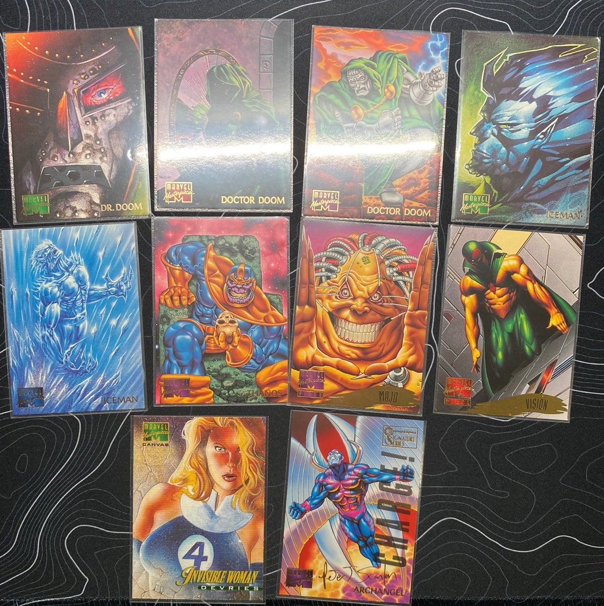 Lot of 10 95 Fleer Marvel Masterpiece Trading Cards