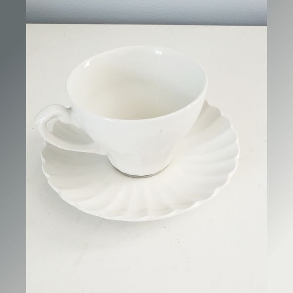 J & G Meakin Classic White Tea Cup and Saucer Vintage
