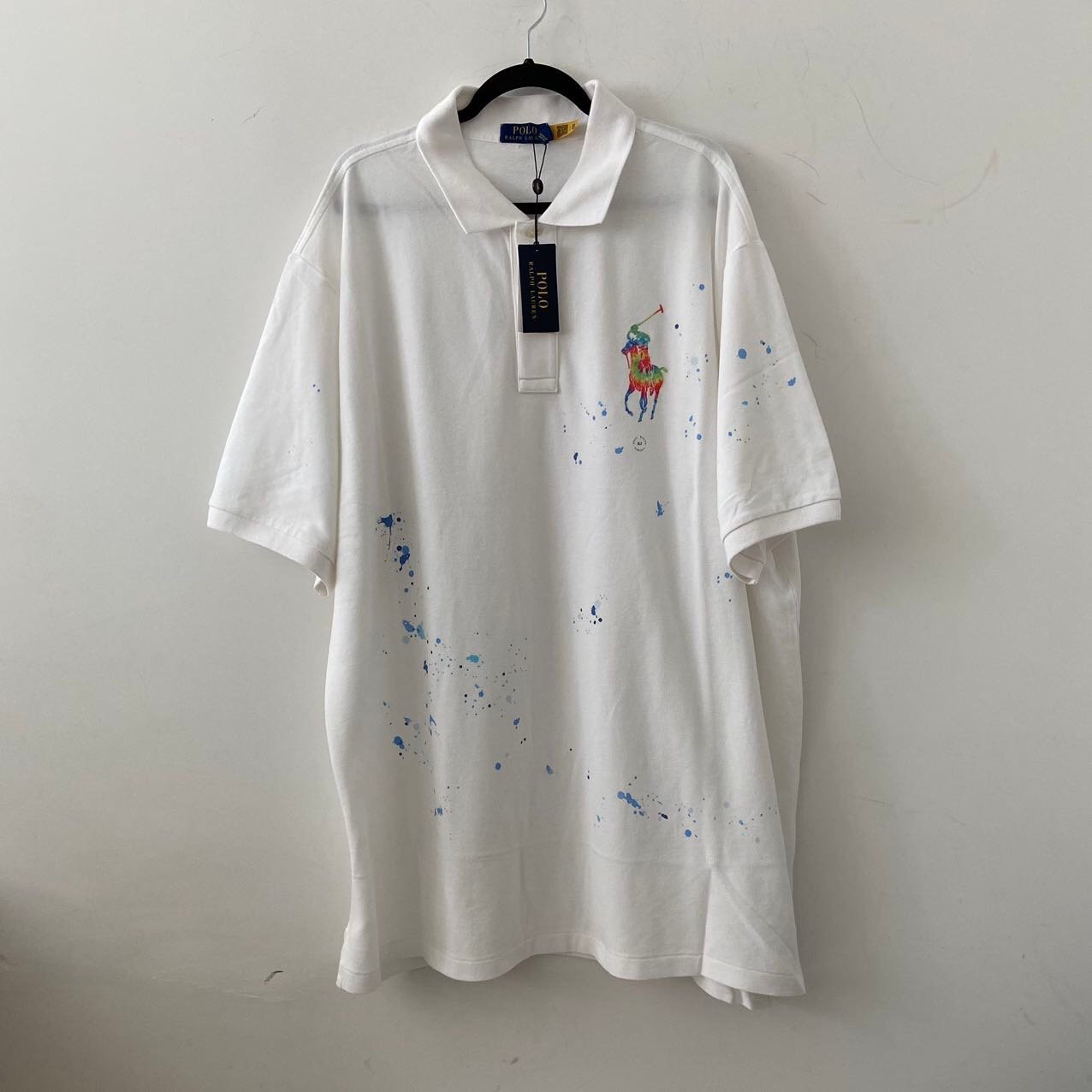 Men’s Polo Ralph Lauren Tie-Dye Print Big Pony Mesh Polo Shirt Size 3LT