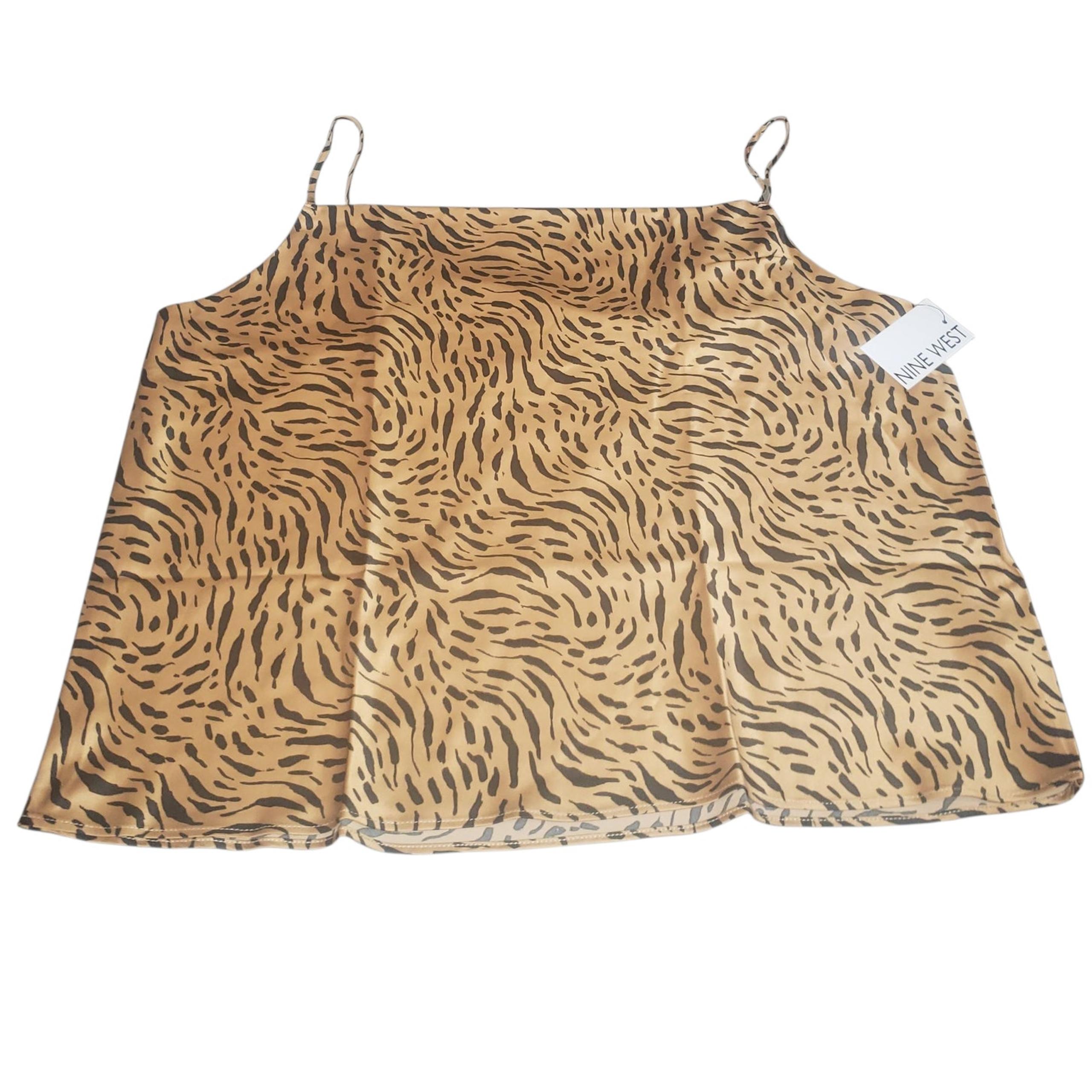Nine West Animal Print Camisole - Gold & Black - XXL Boho Modern Lingerie