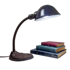 Vintage Gooseneck Lamp 1930s Eagle Lamp Co | Art Deco Cast Iron Desk Table Light