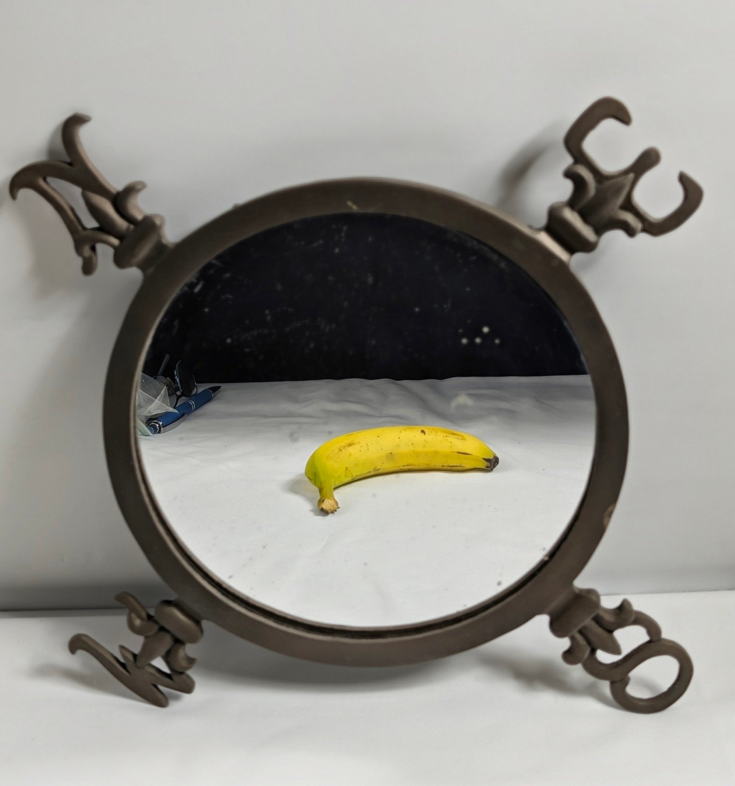 Brass directional mirror vtg antique metal gift replacement home decor collecti