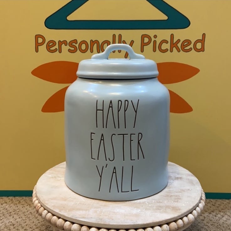 Rae Dunn HAPPY EASTER YALL Canister
