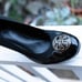 Tory Burch Black Patent Leather Caroline Reva Scrunch Pumps womens 9.5M