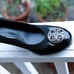 Tory Burch Black Patent Leather Caroline Reva Scrunch Pumps womens 9.5M