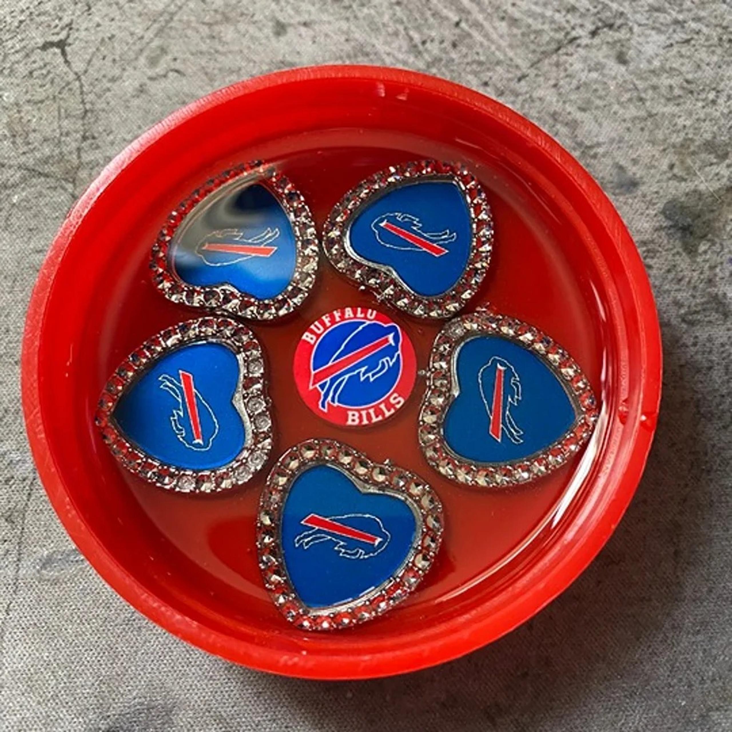 buffalo bills resin lid coaster / paper weight 2.75 in diameter
