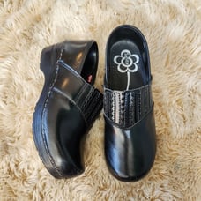 Women's size 38 7 Black Slip On Clogs Sanita Made in Poland