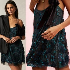 NEW Free People Pure Heart Mini Sequin Swing Dress Fairycore Coquette XS 450