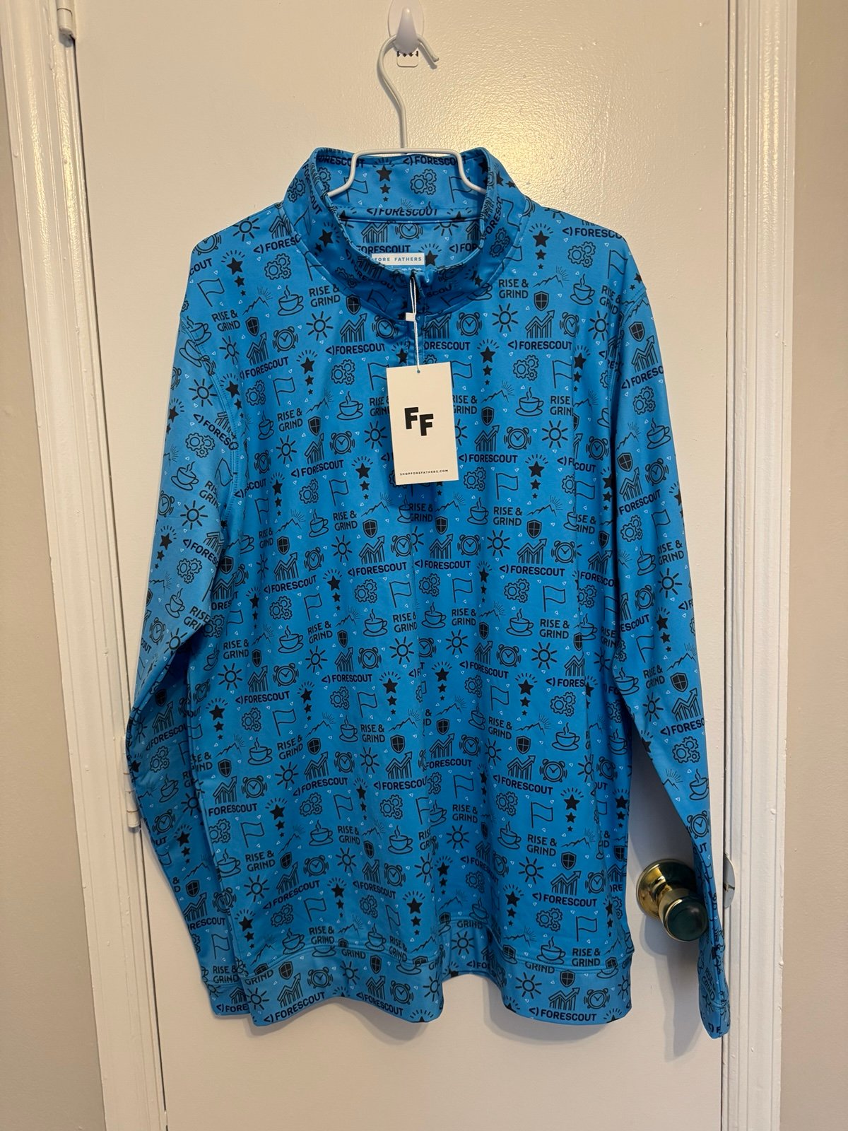 Fore Fathers Long Sleeve Half Zip Shirt Size Large