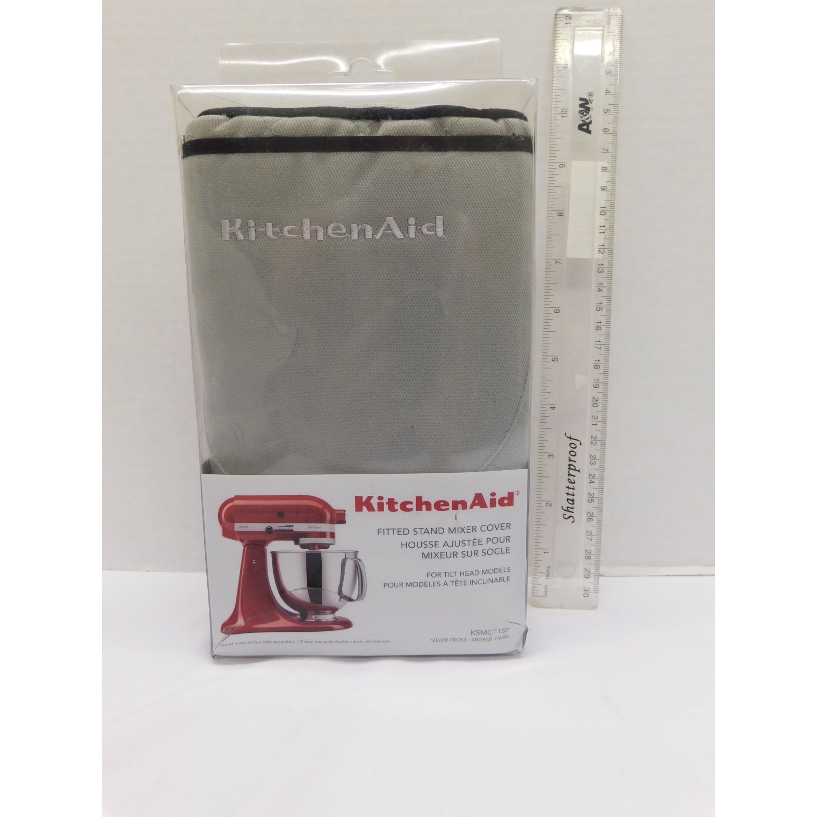 NEW KitchenAid Fitted Stand Mixer Cover KSMCT1SF For Tilt-Head Mixers Gray