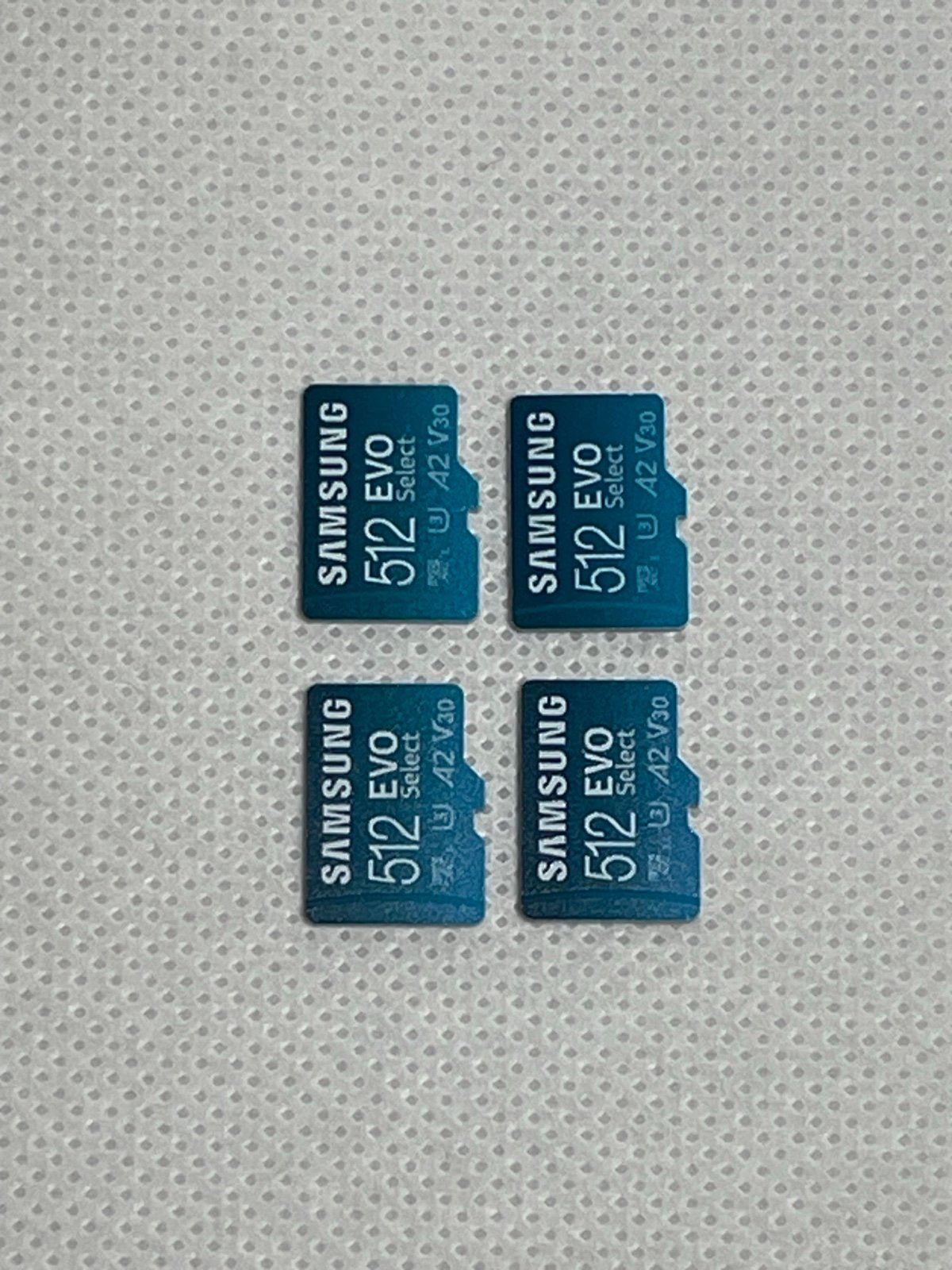 Lot of 4- Samsung EVO Select 512GB microSD Cards