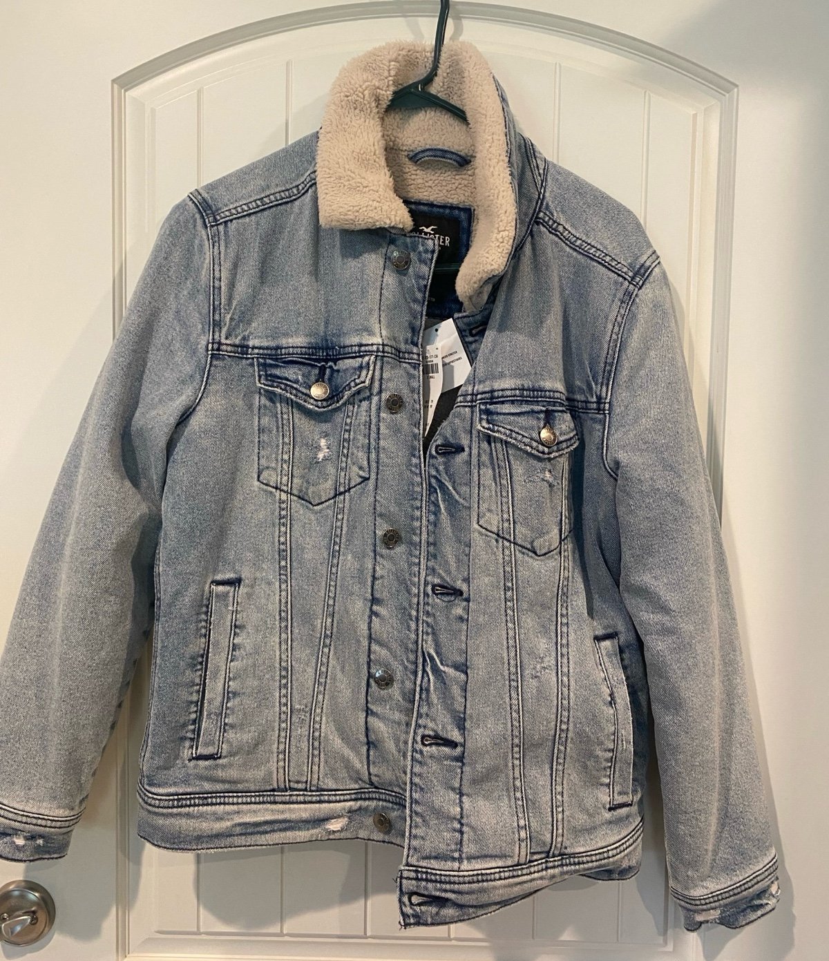 Mens Hollister sherpa lined Denim jacket/coat XS