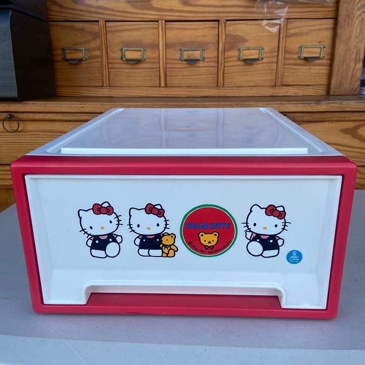 Rare 1991 Hello Kitty Drawer Storage Case Vintage Sanrio Japan