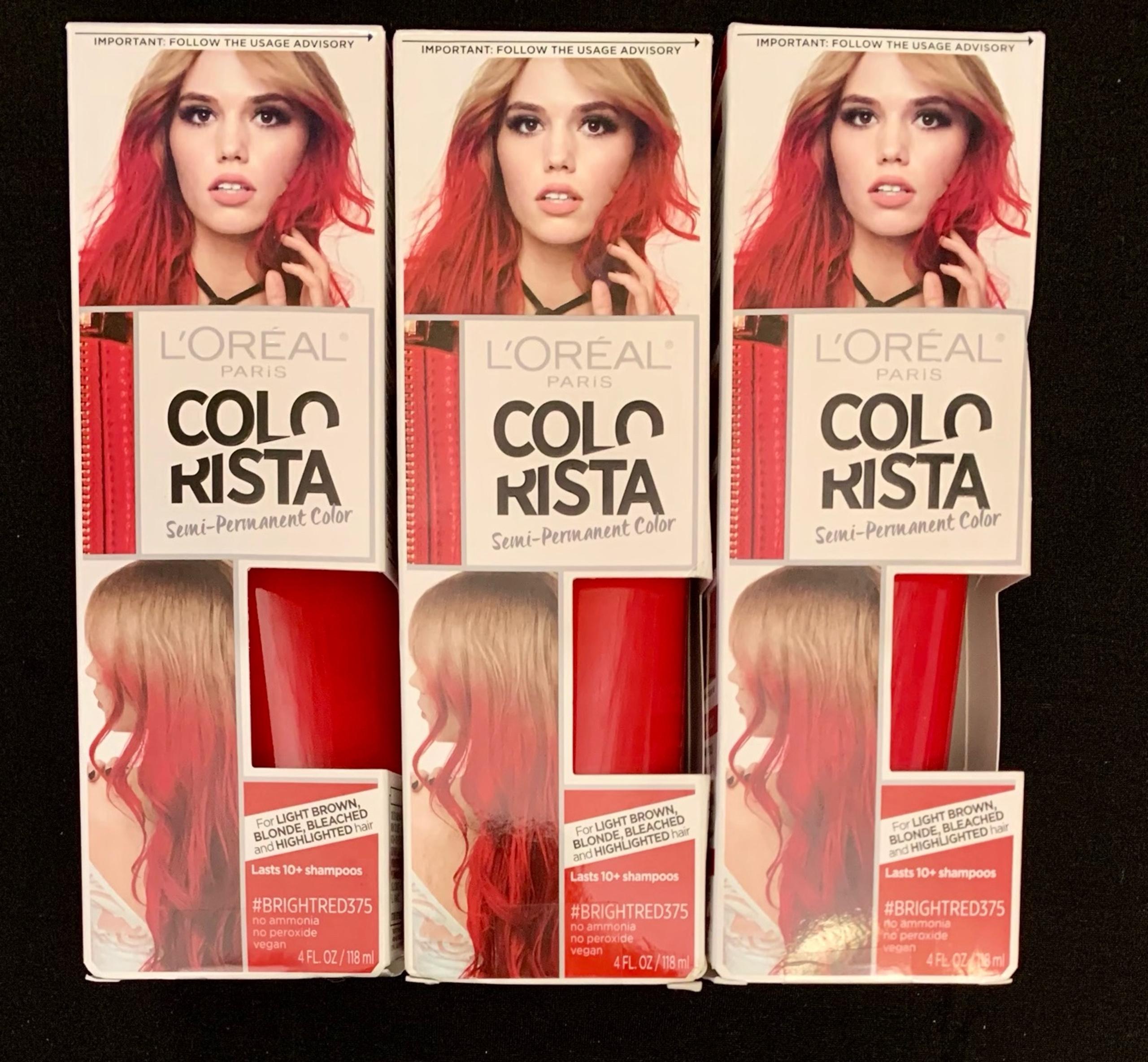 L’Oreal Paris Colorista Semi-Permanent Hair Color - Red set of 3 boxes