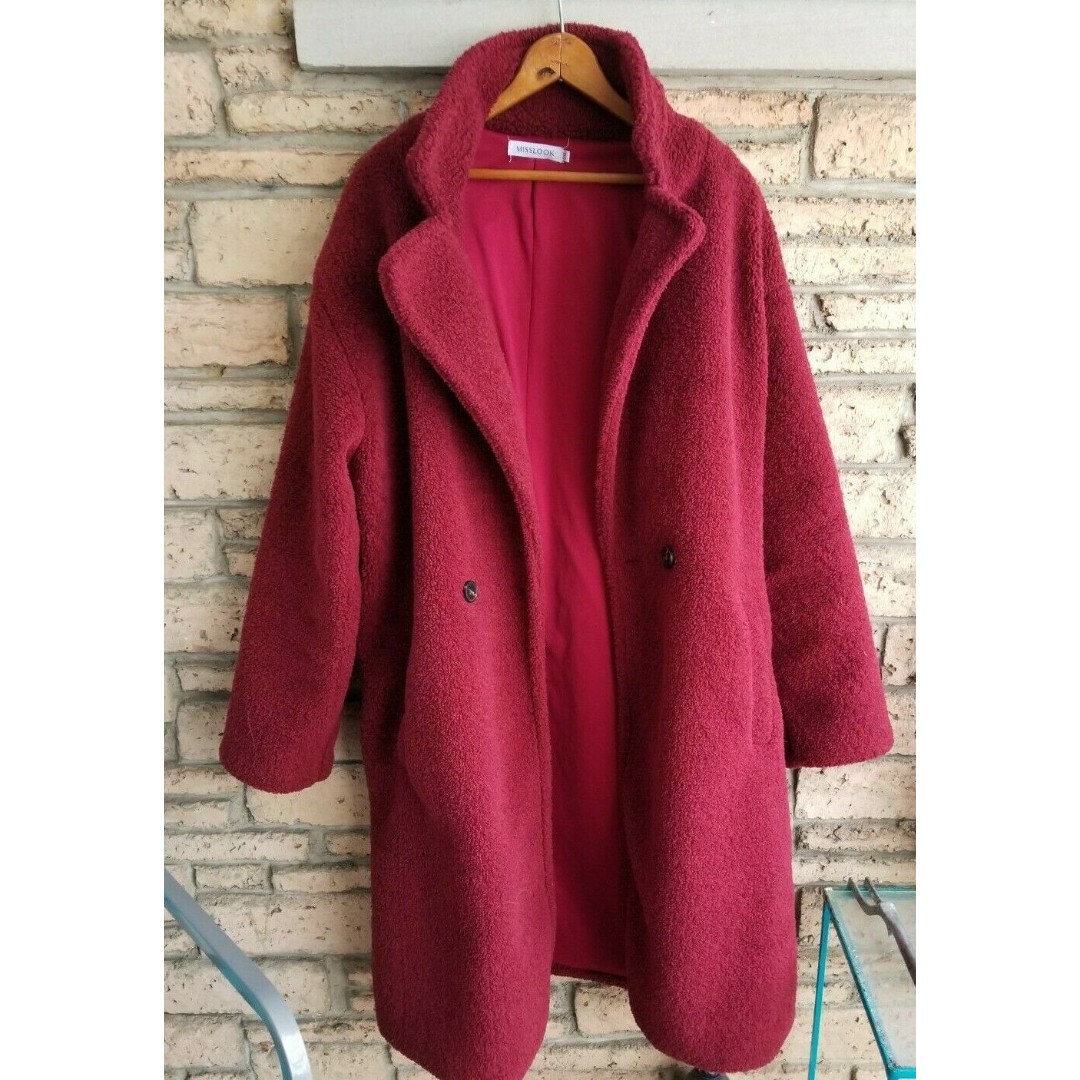 Misslook Fleece Faux Fur Teddy Coat Womens 2X