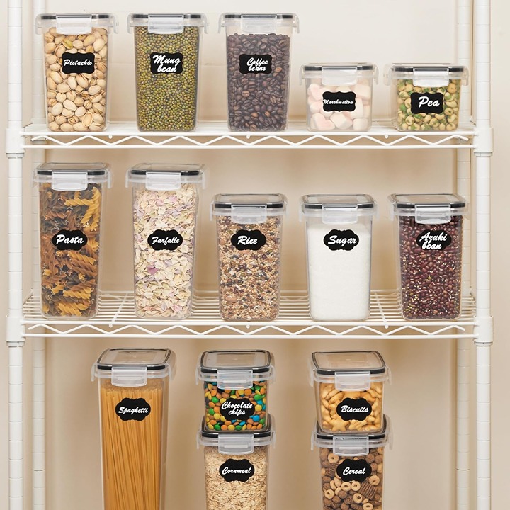 15pcs BPA Free Plastic Dry Food Canisters 24gzc