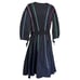 Maje Roy Black With Multicolor Piping Cotton Canvas Dress Size 3/US 8