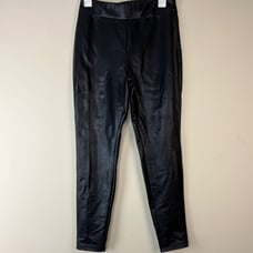 Leith Black Faux Leather Skinny Pants, Small