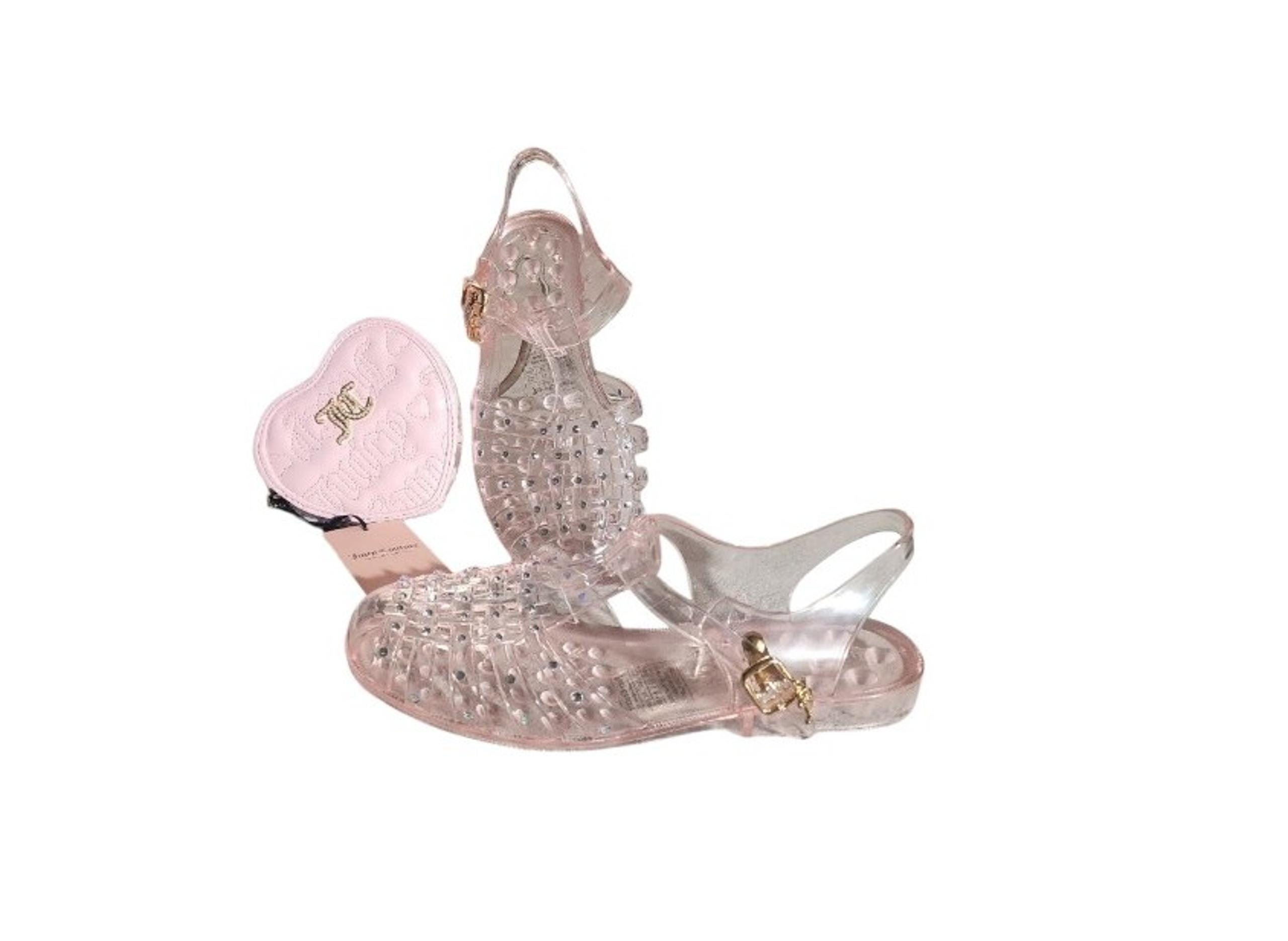 NWT Juicy Couture Light Pink Lucy Jelly Sandal in Womens SZ 10 and Wallet Set