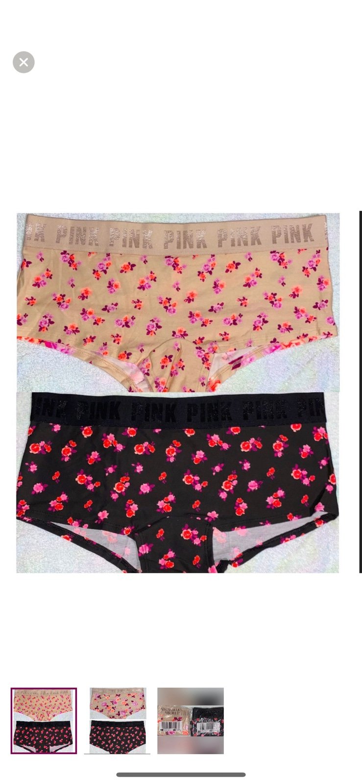 2 Pink Victoria ’s Secret cotton boyshort panties bundle