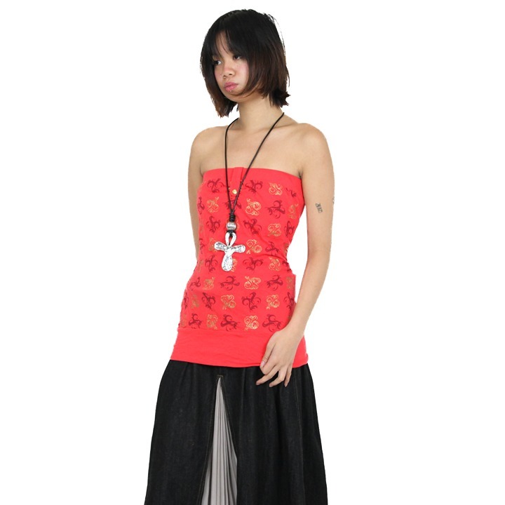 Red & Gold Southpole Tube Top