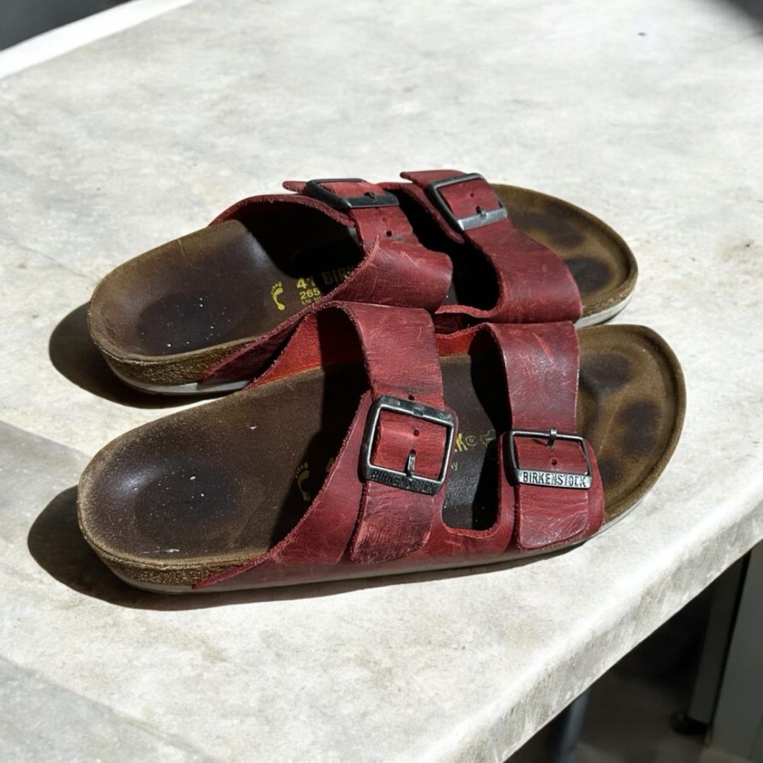 BIRKENSTOCK Arizona Nubuck Red Size 10 EU 41Maroon