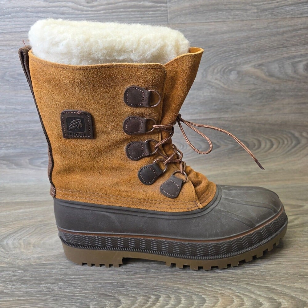 LaCrosse Iceman Polaris Sherpa Lined Winter Snow Boots Mens 11 Suede USA Made