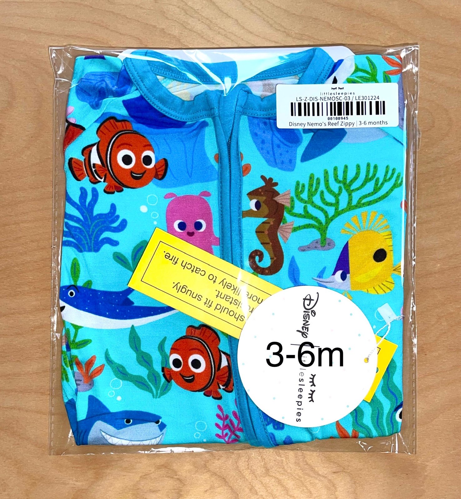 Little Sleepies Disney Nemo’s Reef Zippy - NIB (3-6m)