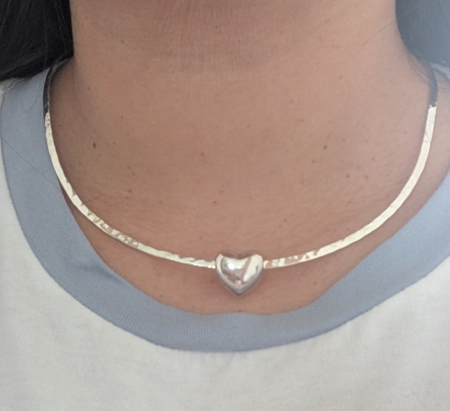 925 silver choker with charm