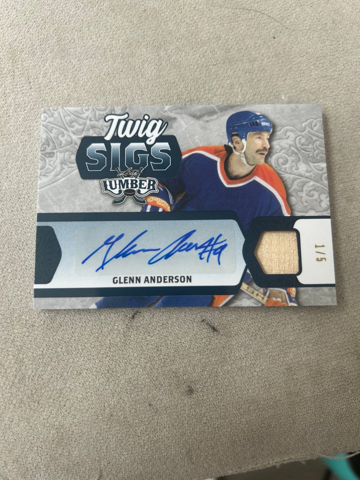 Glenn Anderson game used stick card