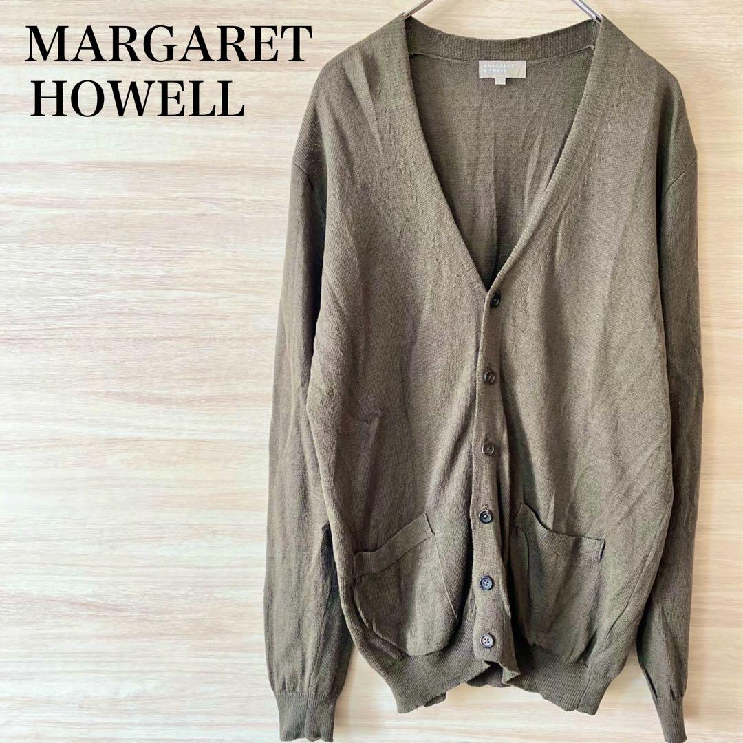 【在庫あり】 MARGARET Cardigan Knit Linen Blend Silk HOWELL トップス