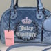 NEW! NWT JUICY COUTURE Royal Moment Velour Quilted Bowler Bag Slate Blue