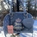 NEW! NWT JUICY COUTURE Royal Moment Velour Quilted Bowler Bag Slate Blue
