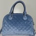 NEW! NWT JUICY COUTURE Royal Moment Velour Quilted Bowler Bag Slate Blue