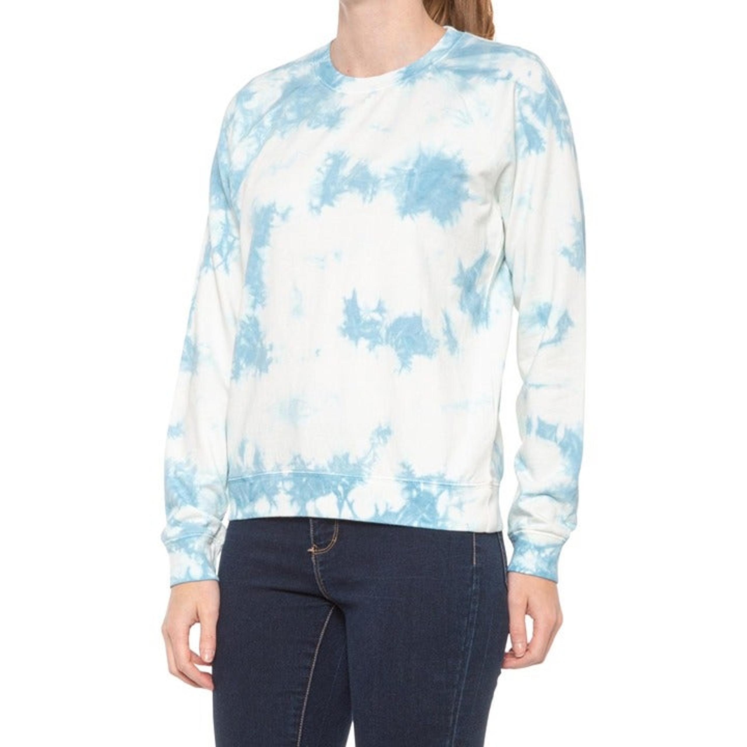 Lucky Brand Tie-Dye Sweatshirt Women's Crewneck Size L Blue Multi Color New