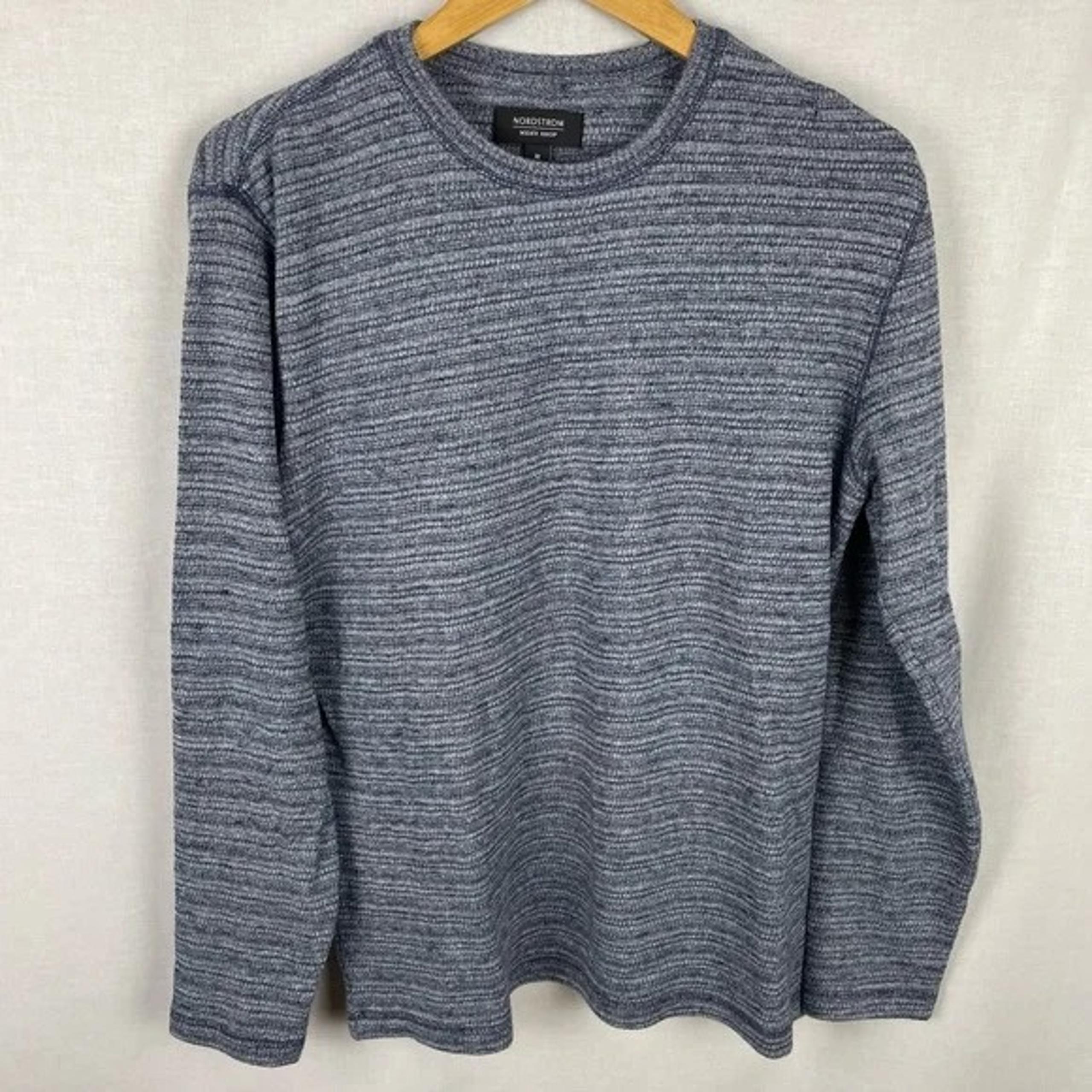Nordstrom Men's Shop Blue Cotton Crewneck Sweater