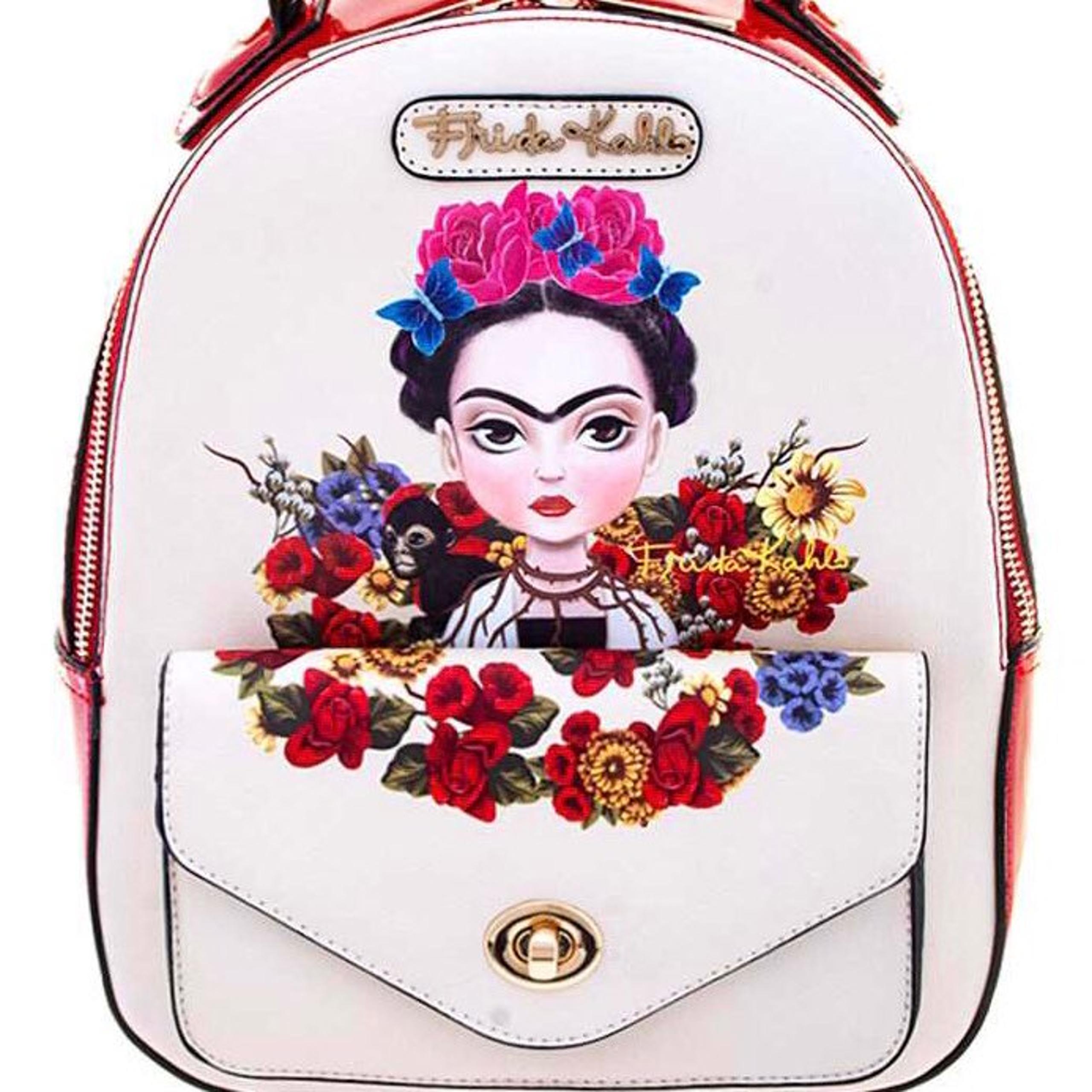 GENUINE FRIDA FLORAL BACKPACK - RED
