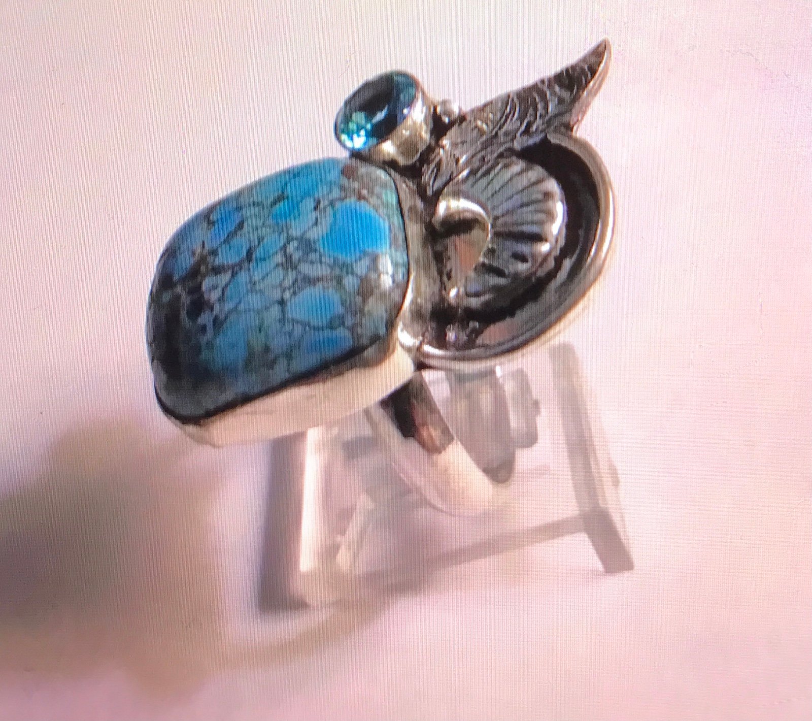 Turquoise Blue Topaz 925 Sterling Silver Ring