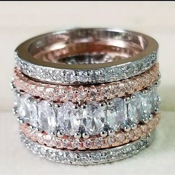 Elegant Wide Band Cubic Zirconia Ring