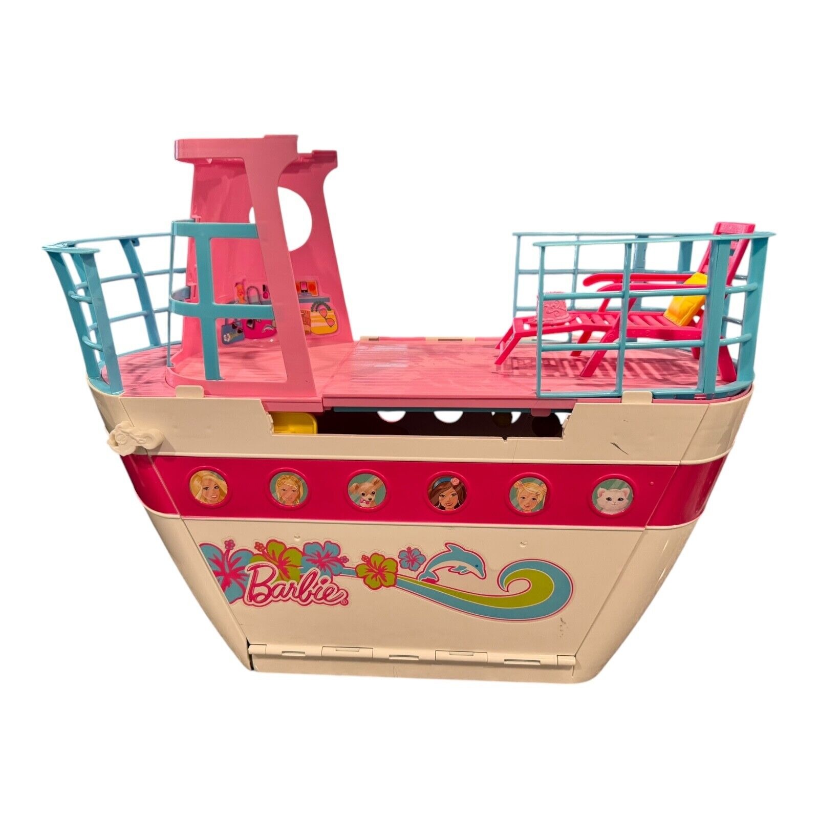 2011 Barbie Sister's Cruise Ship Double Decker Party Boat Yacht Pool Playset