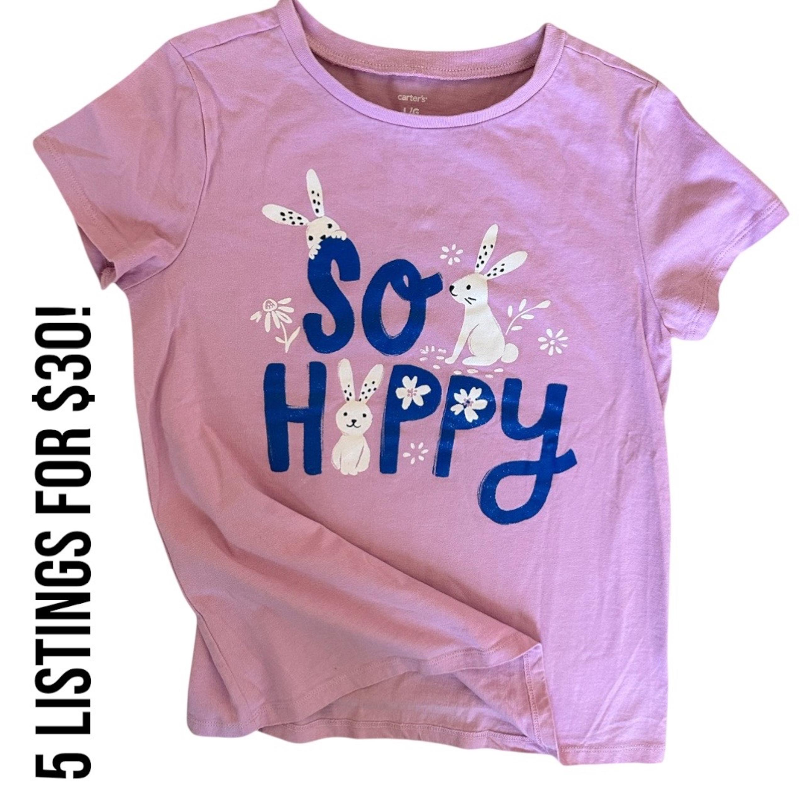 Carter’s Girls Easter So Hoppy Graphic T-Shirt Size Large
Never worn 
Adorable k